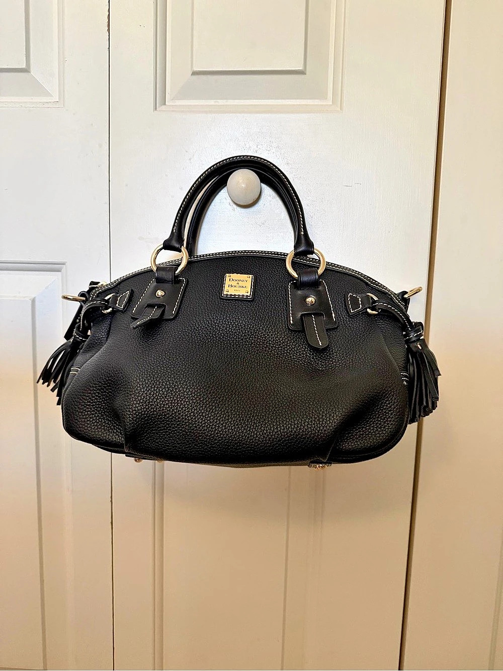 Dooney & Bourke Pebble Grain Bristol Satchel Black Leather